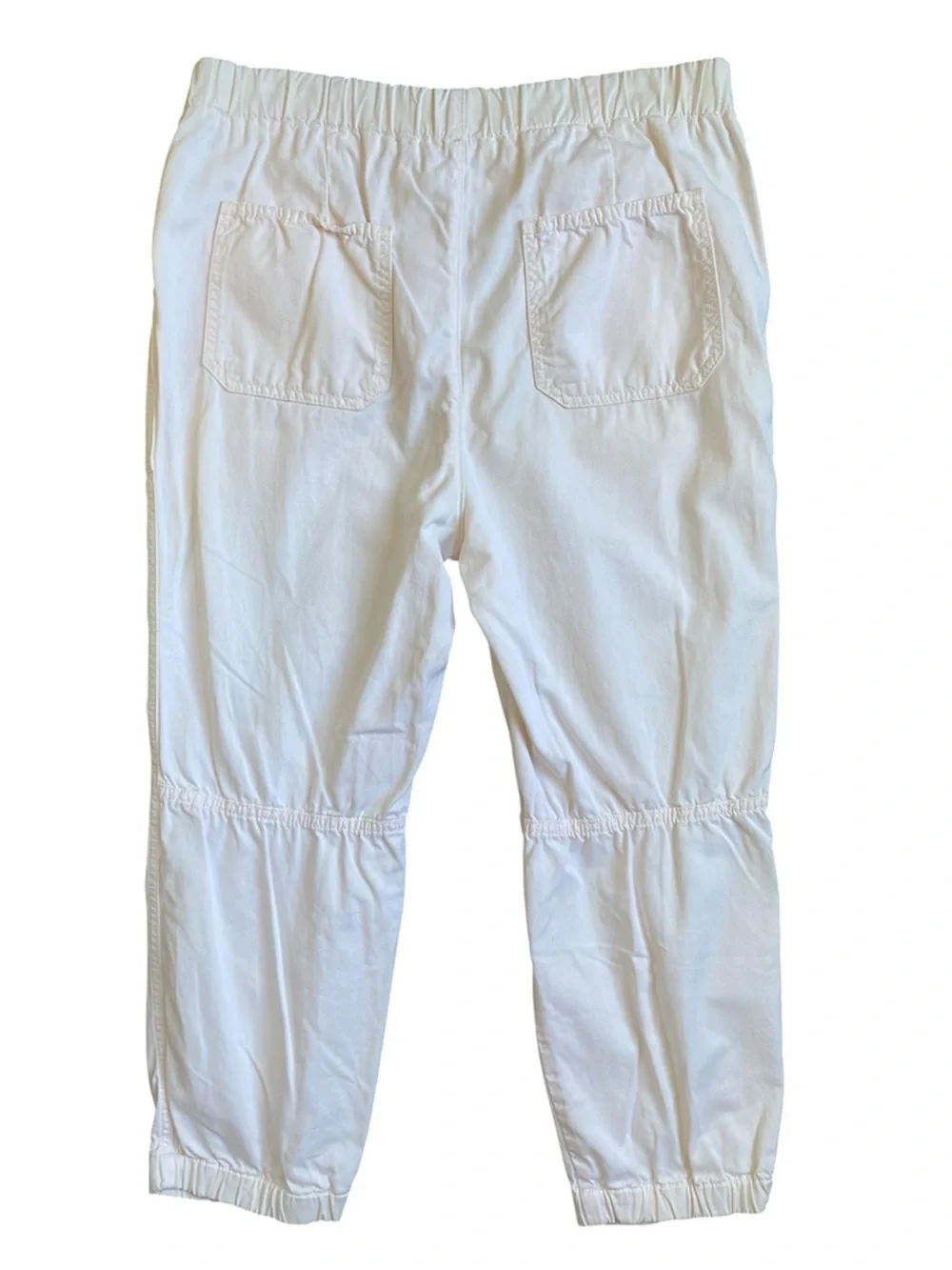 Free People Women's Ivory High-Waist Cropped Jogger Pants Size M
